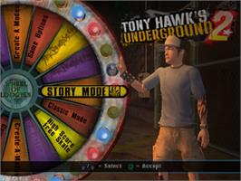 Title screen of Tony Hawk's Underground 2 on the Nintendo GameCube.