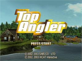 Title screen of Top Angler - Real Bass Fishing on the Nintendo GameCube.