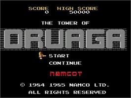 Title screen of Tower Of Druaga, The on the Nintendo GameCube.