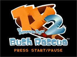 Title screen of Ty the Tasmanian Tiger 2: Bush Rescue on the Nintendo GameCube.
