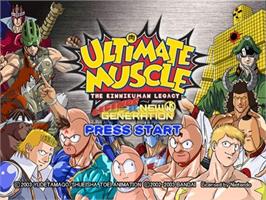 Title screen of Ultimate Muscle - Legends Vs New Generation on the Nintendo GameCube.