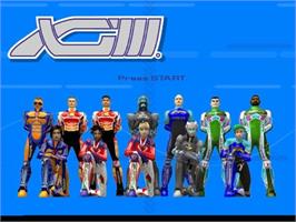 Title screen of XG3: Extreme G Racing on the Nintendo GameCube.