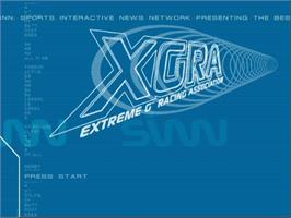 Title screen of XGRA: Extreme G Racing Association on the Nintendo GameCube.