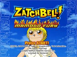Title screen of Zatchbell! - Mamodo Fury on the Nintendo GameCube.