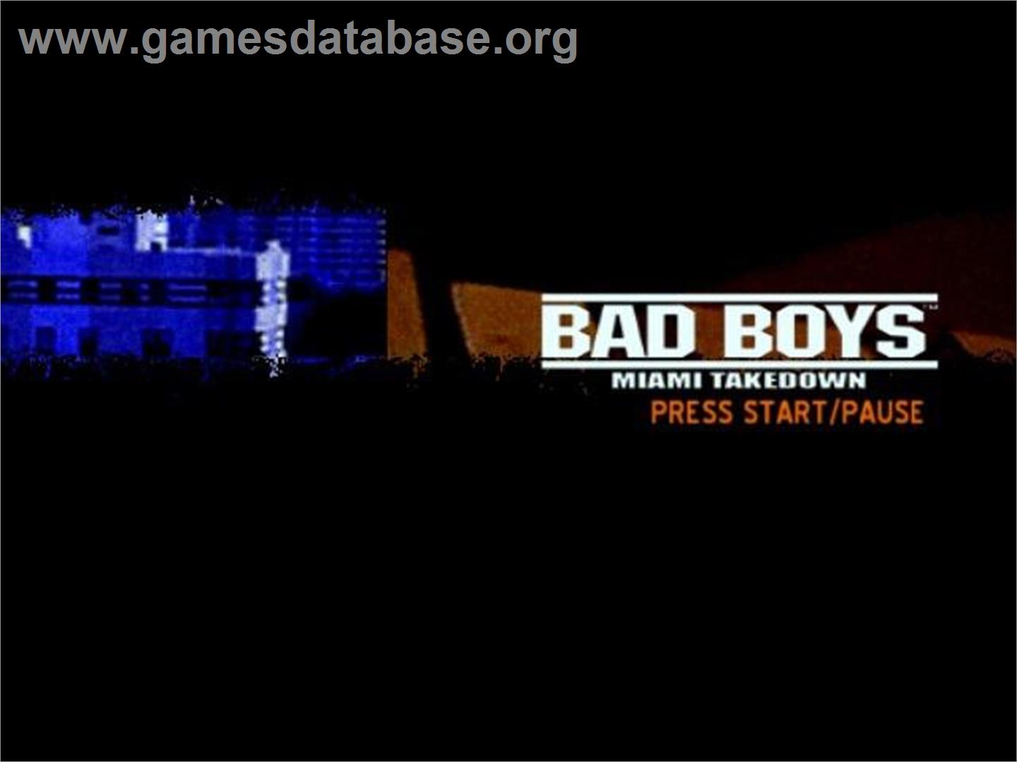 Bad Boys: Miami Takedown - Nintendo GameCube - Artwork - Title Screen