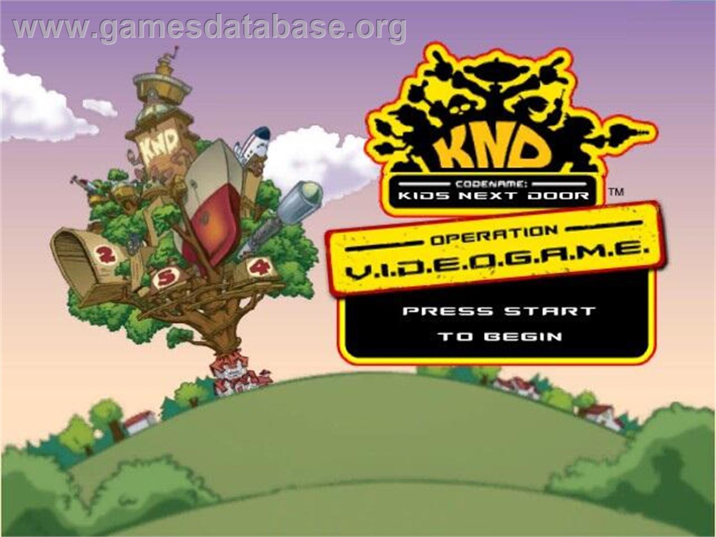 Codename: Kids Next Door - Operation: V.I.D.E.O.G.A.M.E. - Nintendo GameCube - Artwork - Title Screen