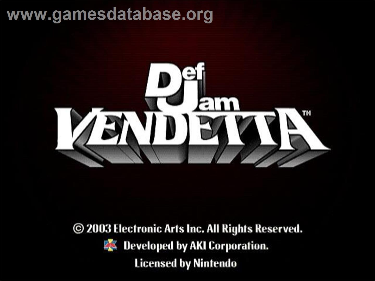 Def Jam Vendetta - Nintendo GameCube - Artwork - Title Screen