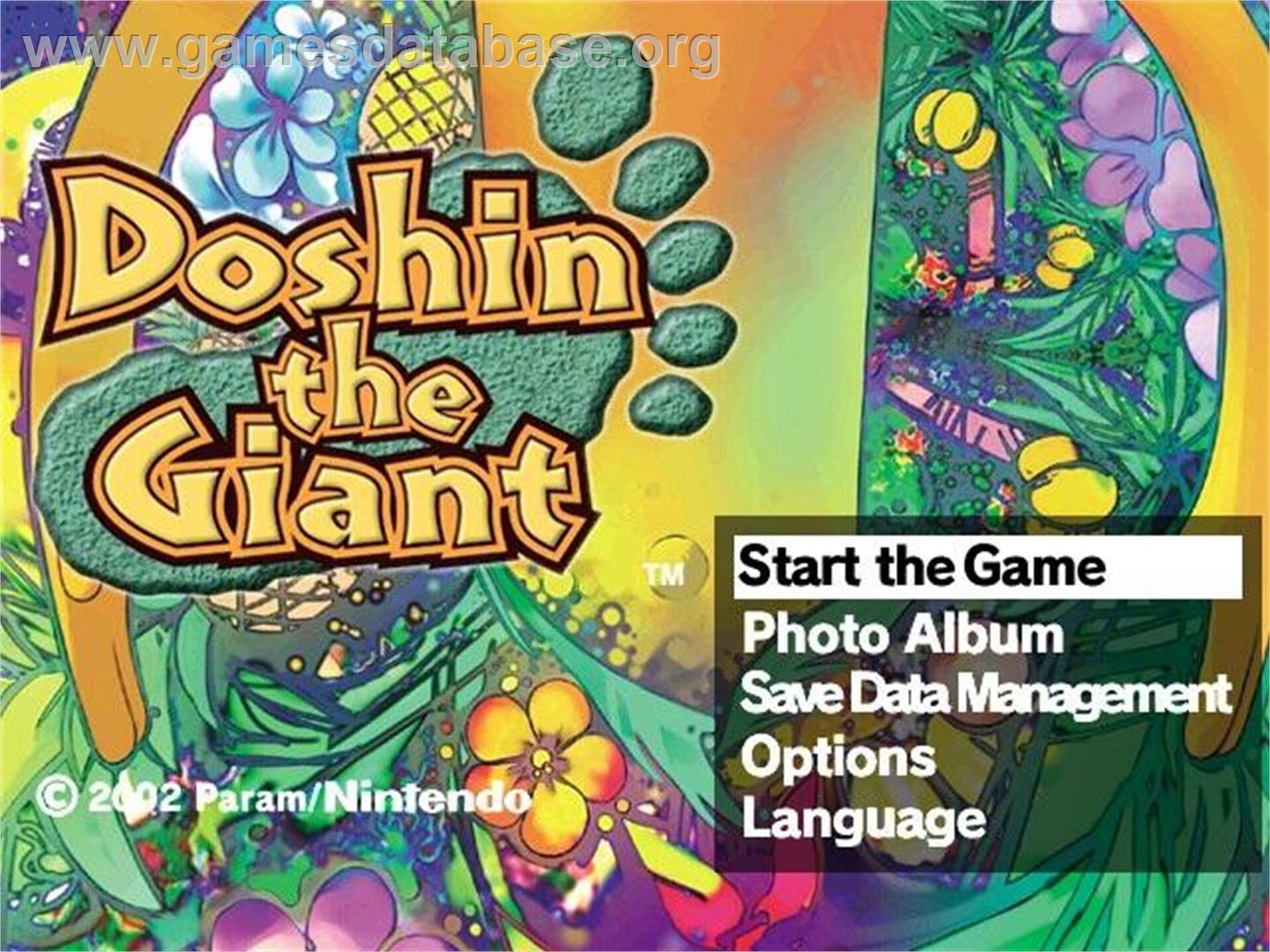 Doshin the Giant - Nintendo GameCube - Artwork - Title Screen