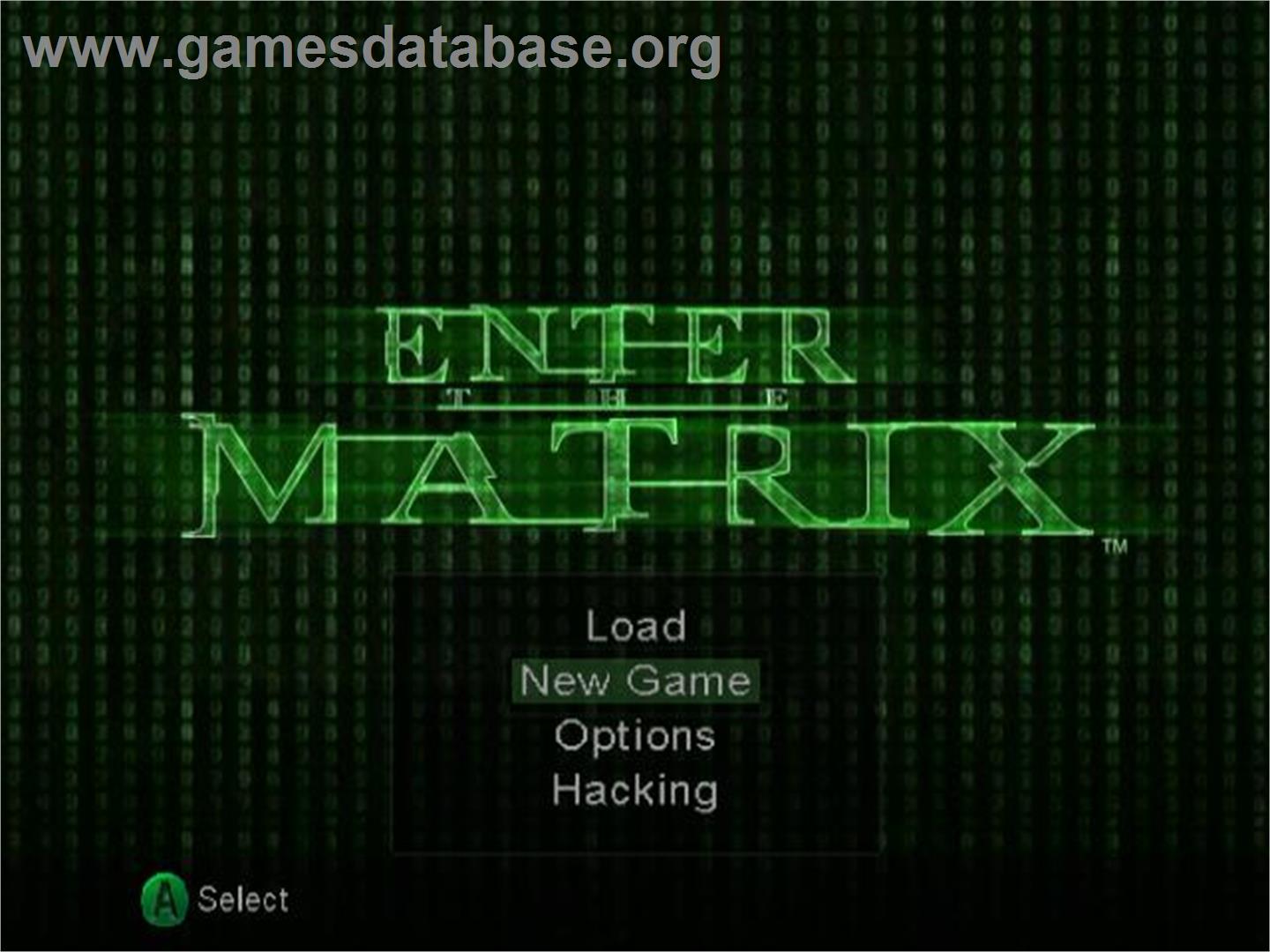 Enter The Matrix - Nintendo GameCube - Artwork - Title Screen