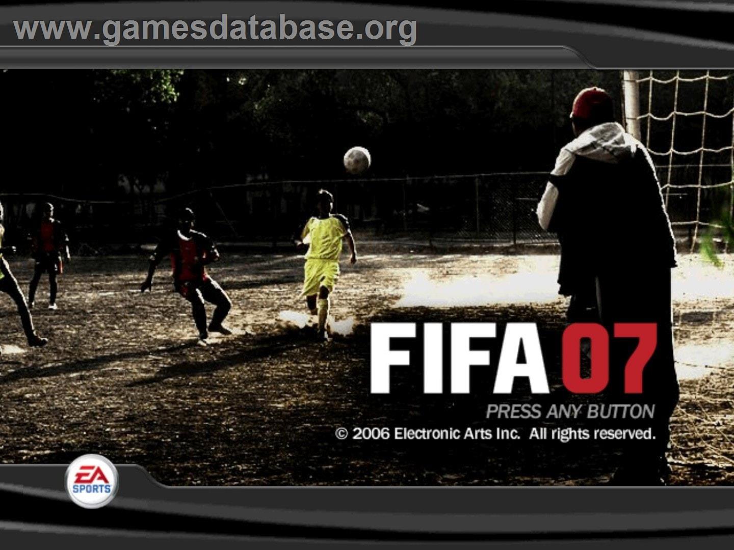 FIFA 07 - Nintendo GameCube - Artwork - Title Screen