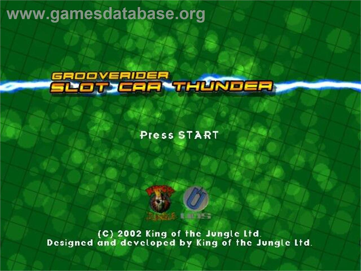 GrooveRider:  Slot Car Thunder - Nintendo GameCube - Artwork - Title Screen