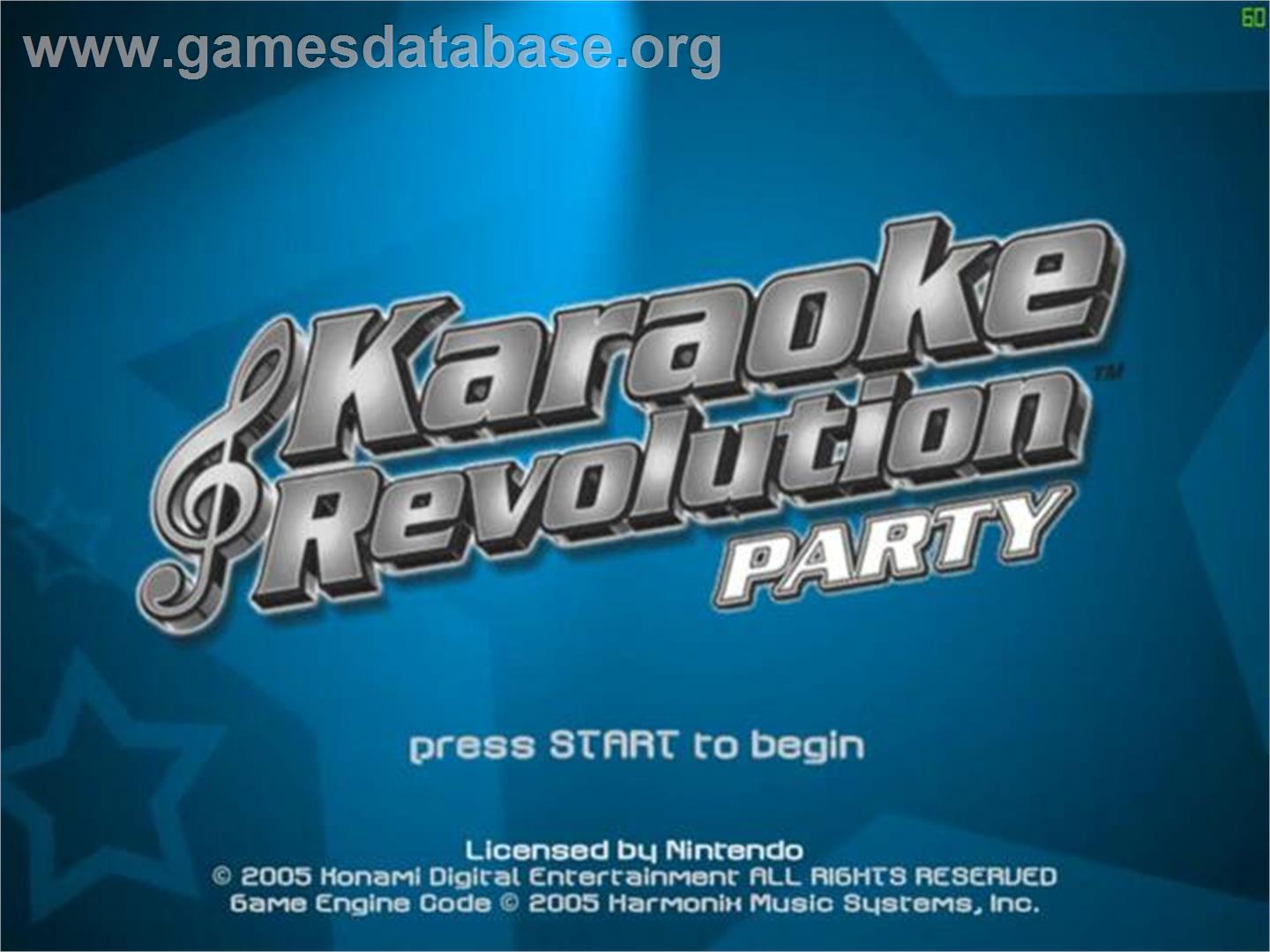 Karaoke Revolution Party - Nintendo GameCube - Artwork - Title Screen