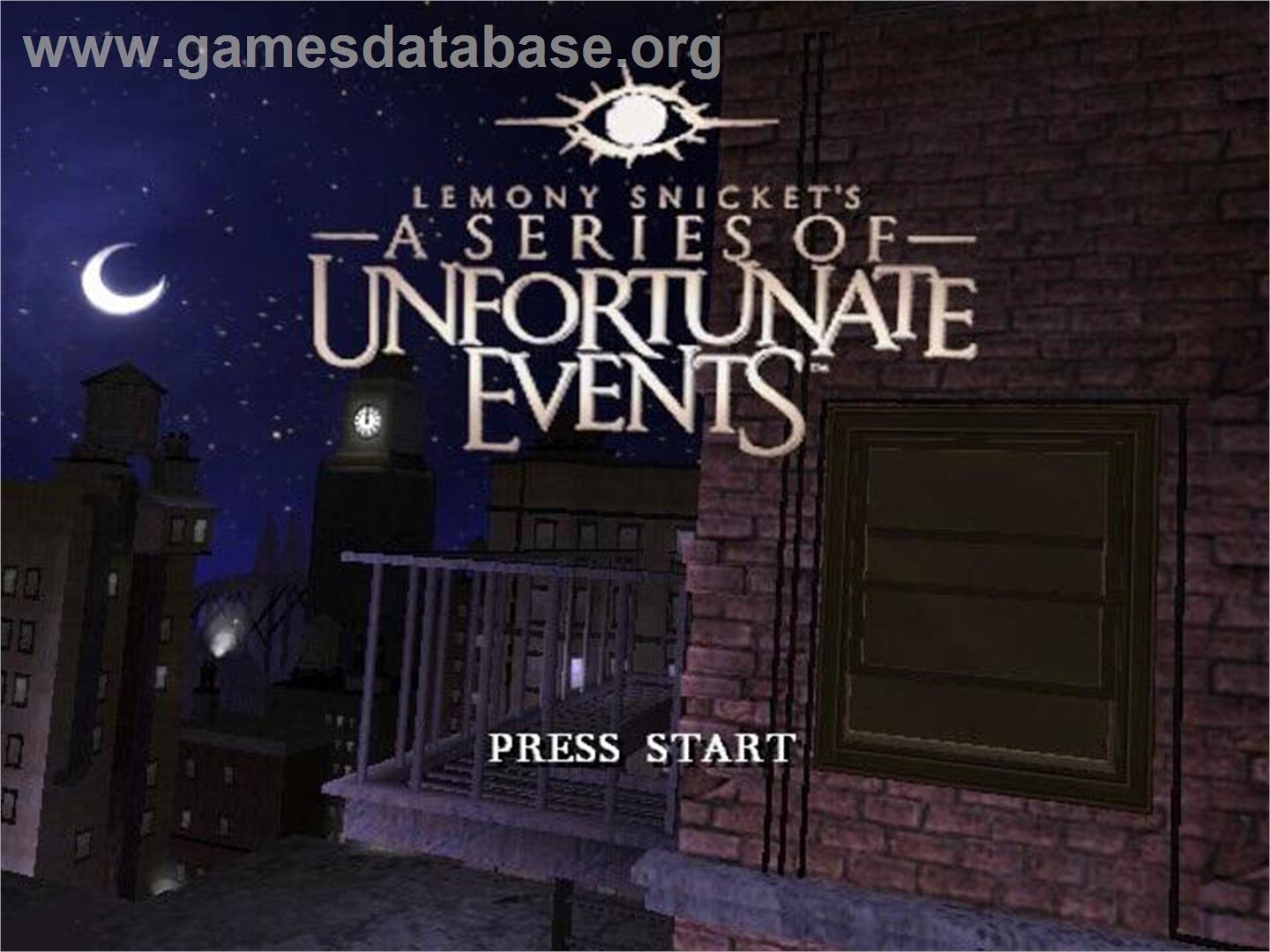 Lemony Snicket's A Series of Unfortunate Events - Nintendo GameCube - Artwork - Title Screen