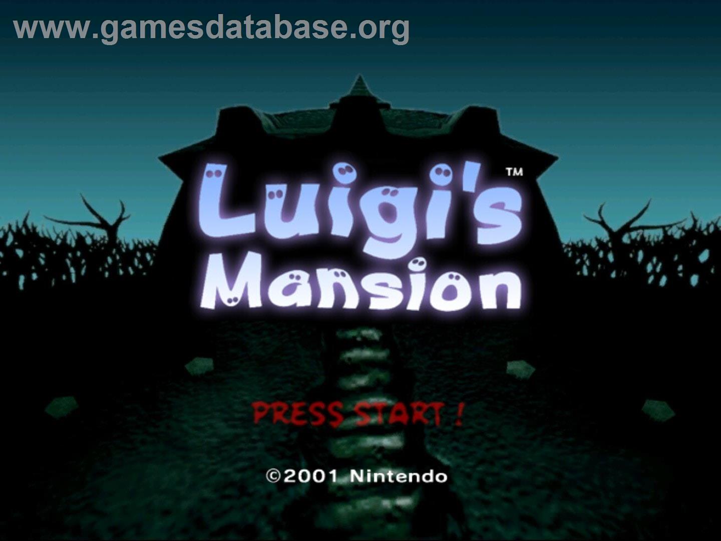 Luigi's Mansion - Nintendo GameCube - Artwork - Title Screen