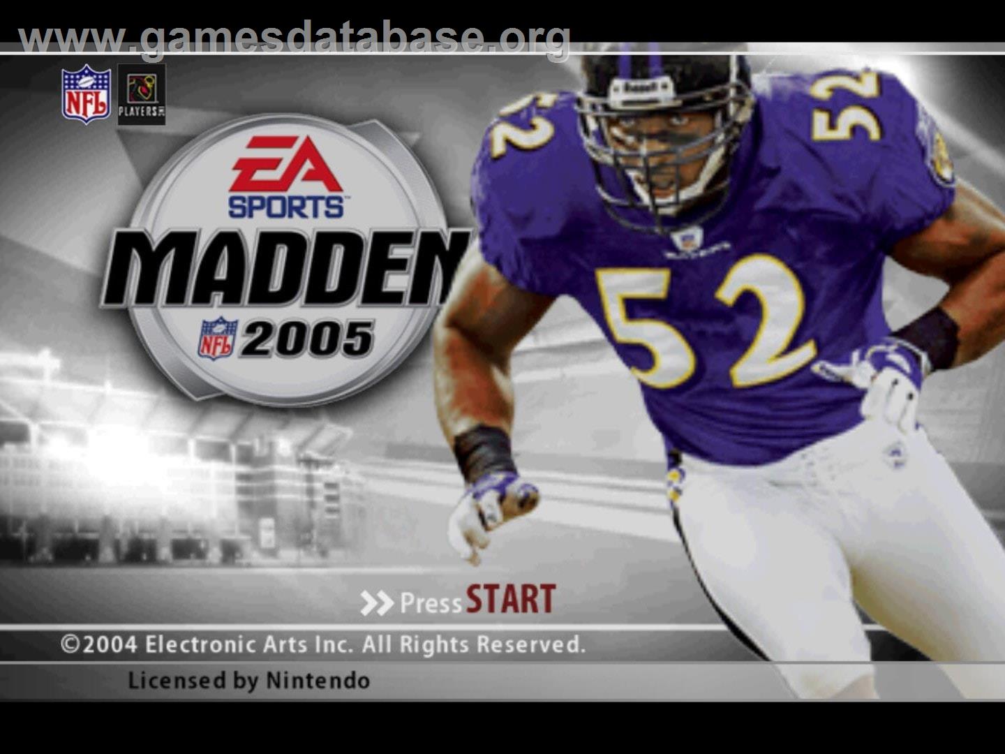 Madden NFL 2005 - Nintendo GameCube - Artwork - Title Screen