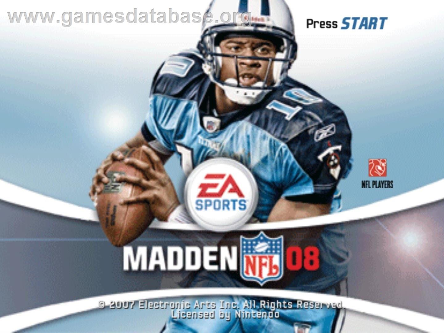 Madden Nfl 08 - Nintendo GameCube - Artwork - Title Screen