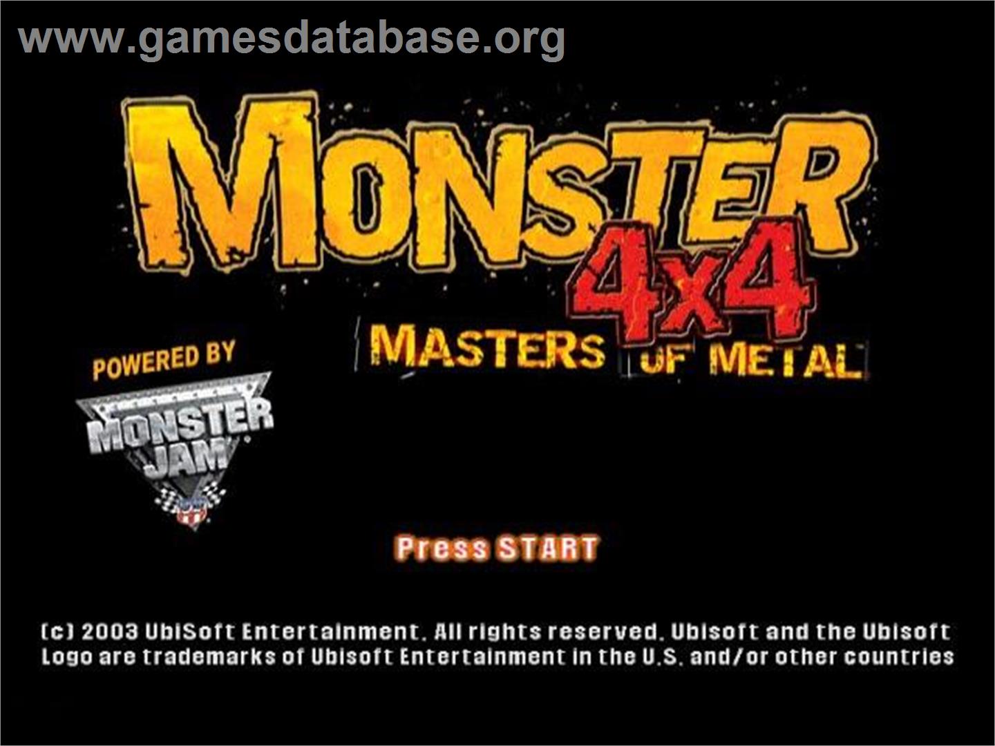 Monster 4x4: Masters of Metal - Nintendo GameCube - Artwork - Title Screen