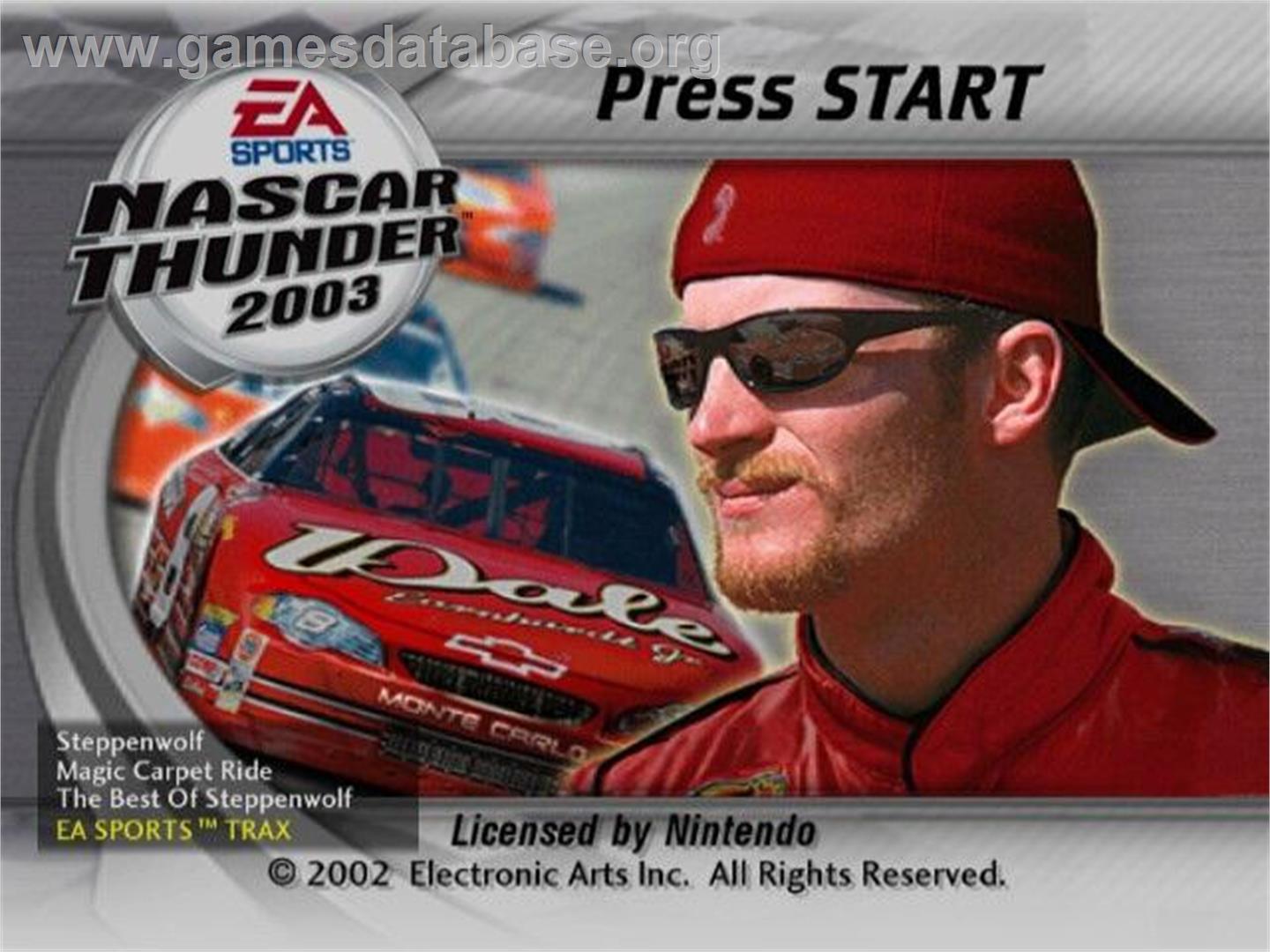 NASCAR Thunder 2003 - Nintendo GameCube - Artwork - Title Screen