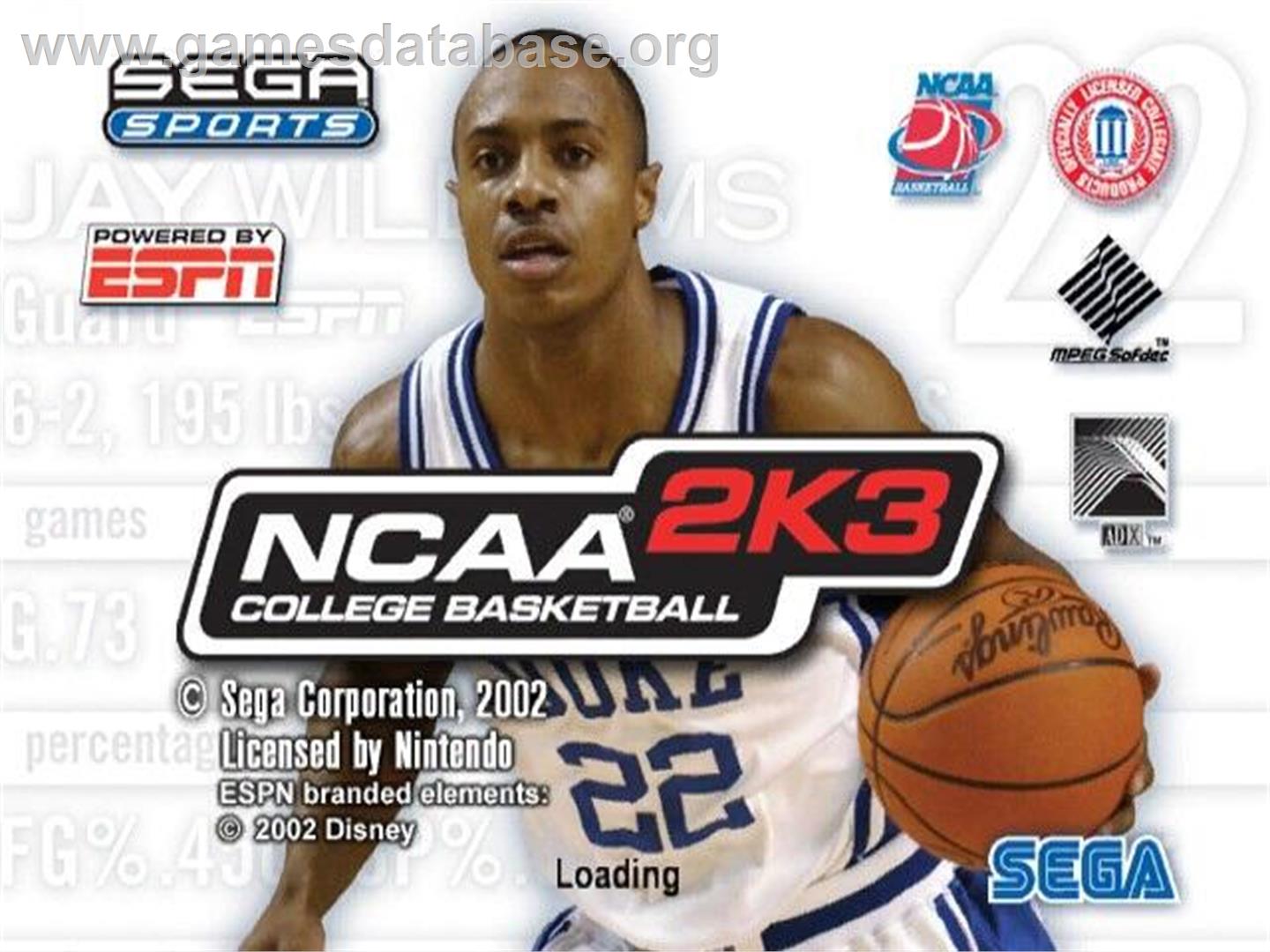 NCAA College Basketball 2K3 - Nintendo GameCube - Artwork - Title Screen