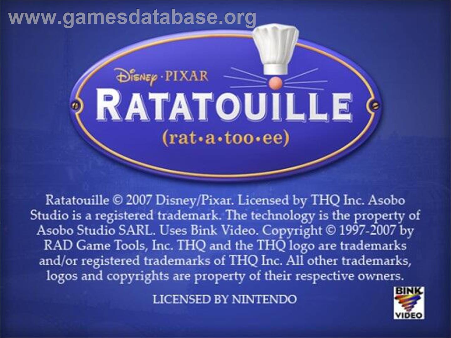 Ratatouille - Nintendo GameCube - Artwork - Title Screen