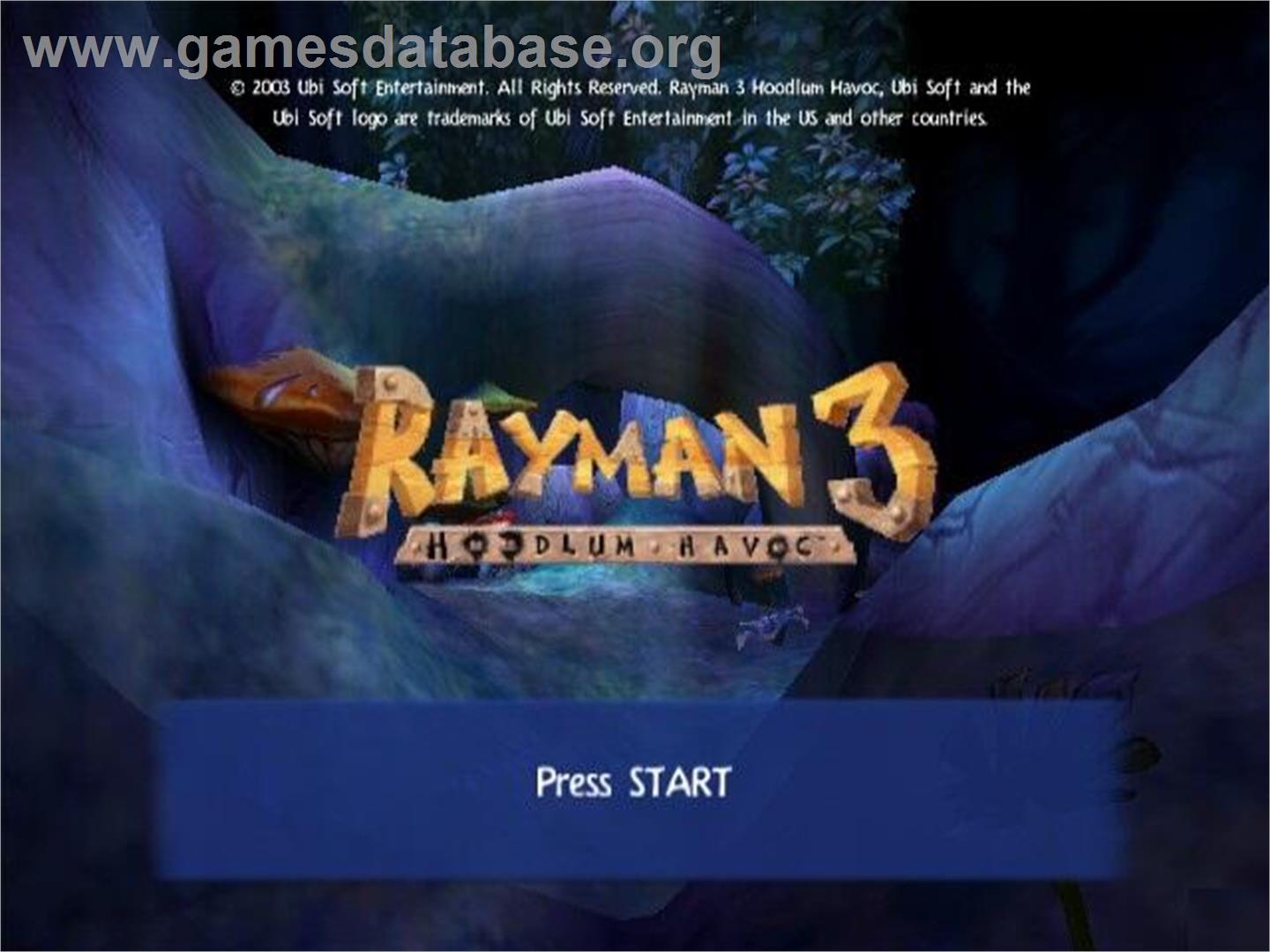 Rayman 3: Hoodlum Havoc - Nintendo GameCube - Artwork - Title Screen