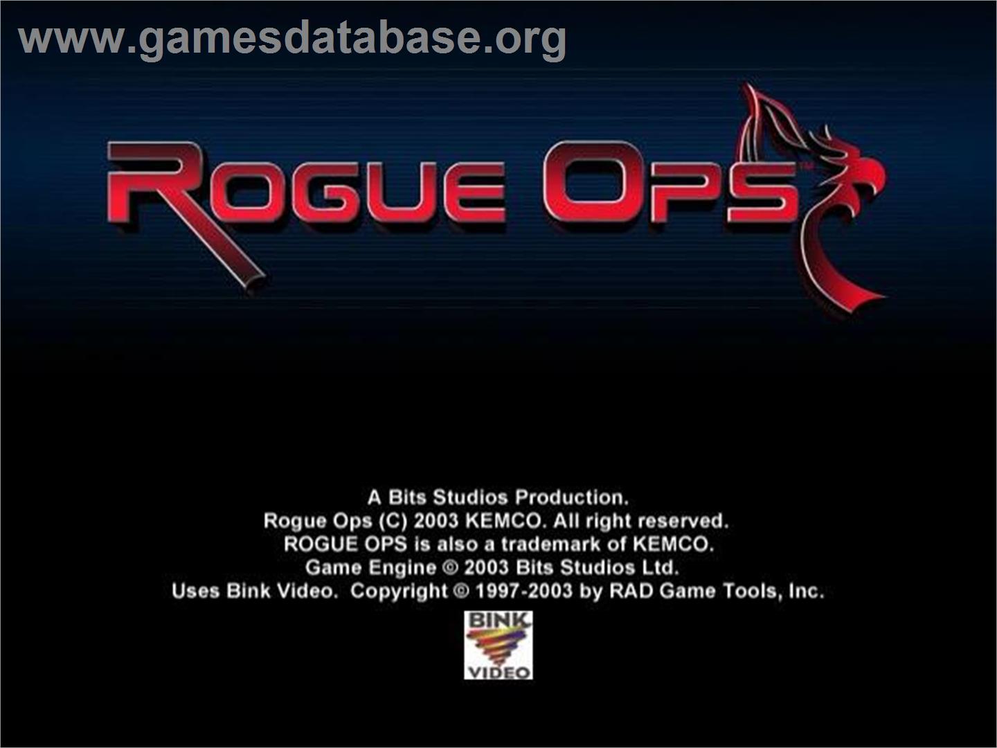 Rogue Ops - Nintendo GameCube - Artwork - Title Screen