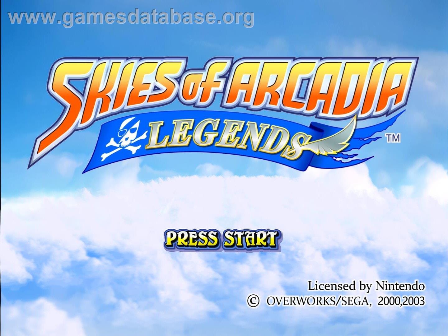 Skies of Arcadia: Legends - Nintendo GameCube - Artwork - Title Screen