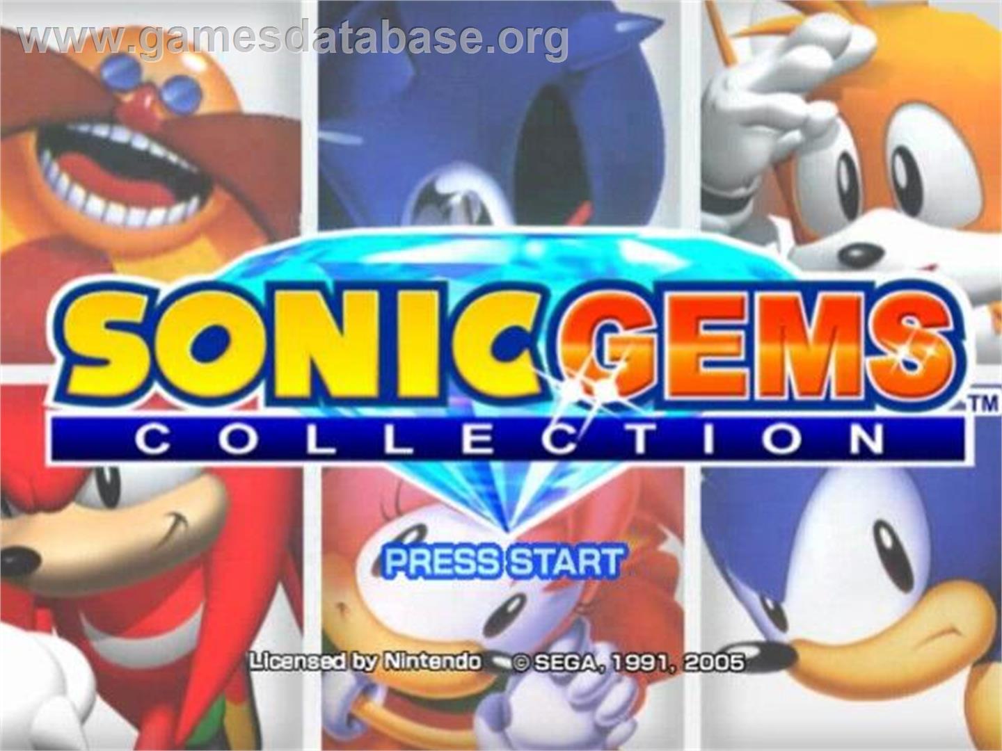 Sonic Gems Collection - Nintendo GameCube - Artwork - Title Screen