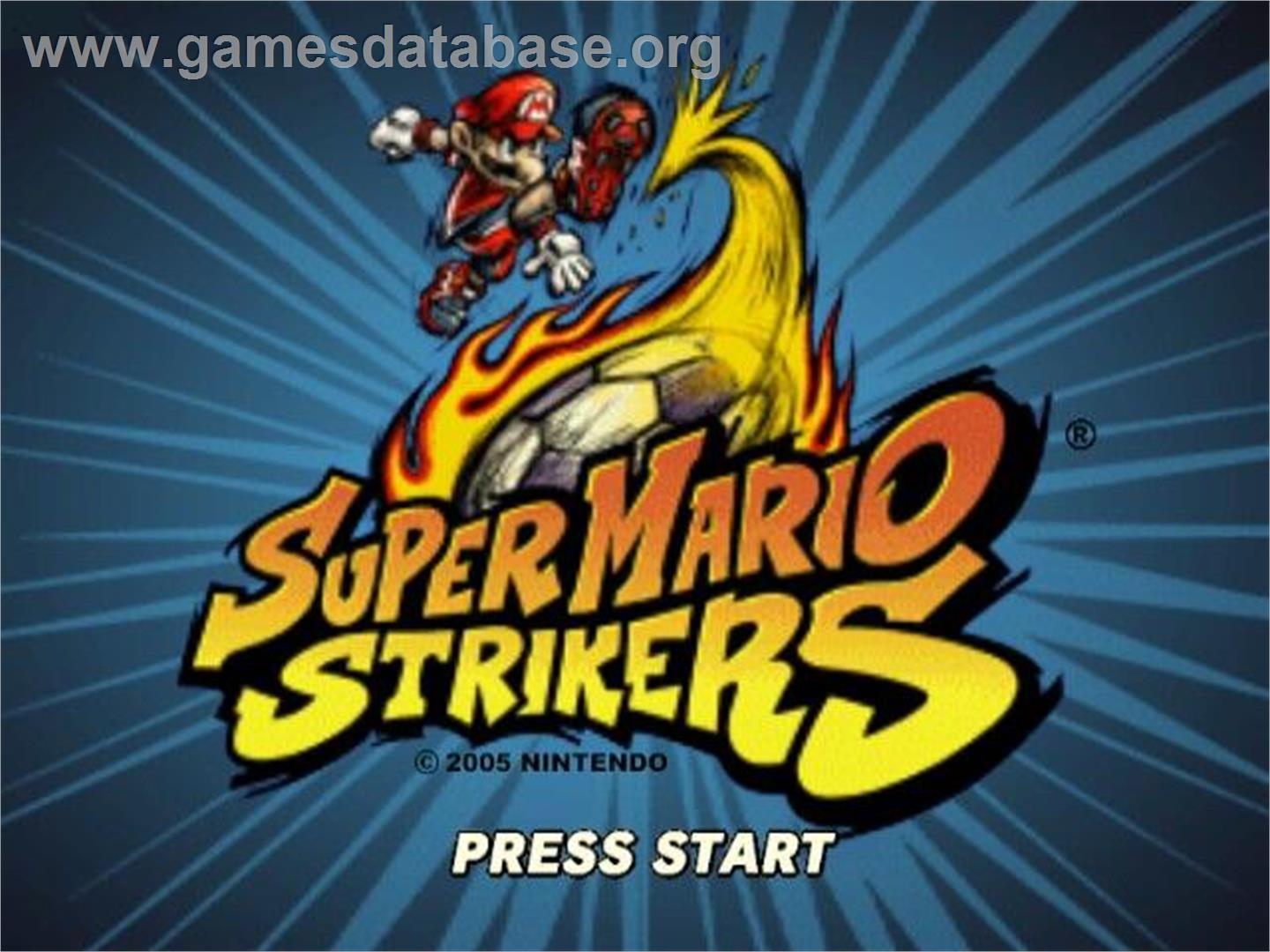 Super Mario Strikers - Nintendo GameCube - Artwork - Title Screen