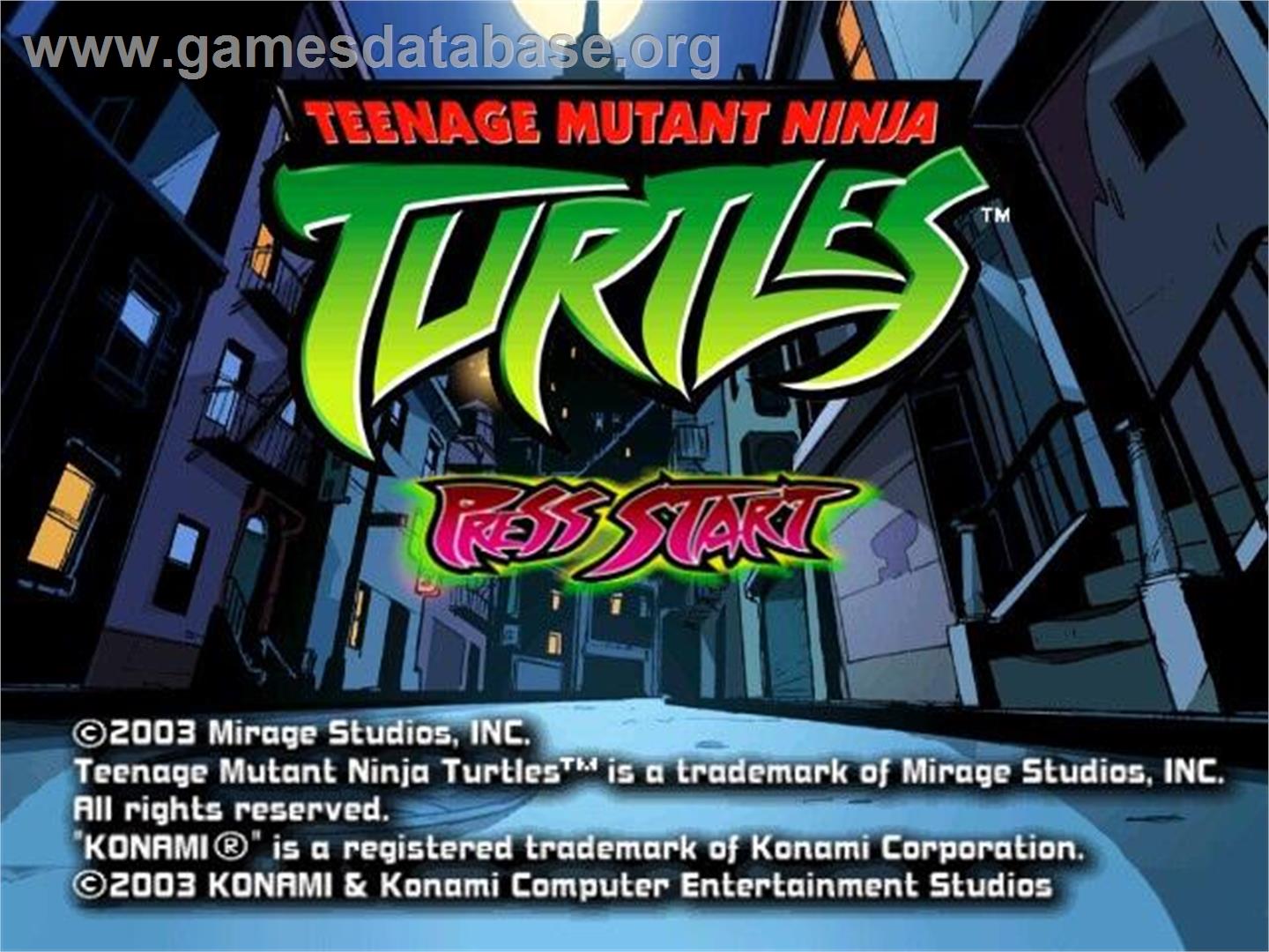Teenage Mutant Ninja Turtles - Nintendo GameCube - Artwork - Title Screen
