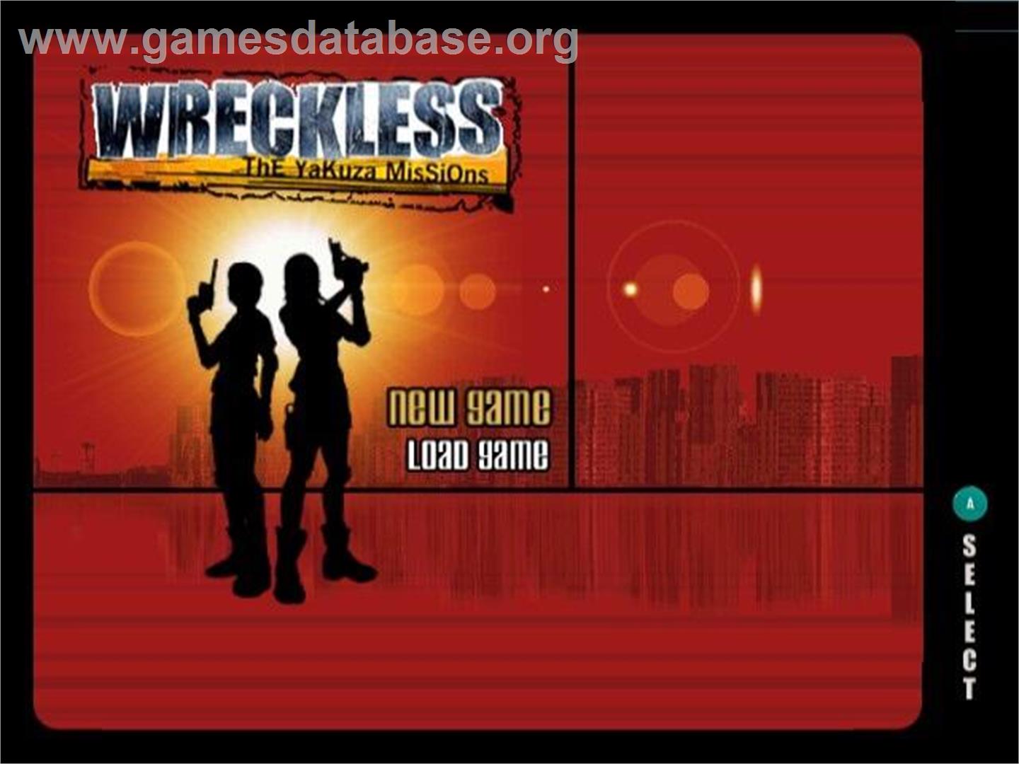 Wreckless: The Yakuza Missions - Nintendo GameCube - Artwork - Title Screen