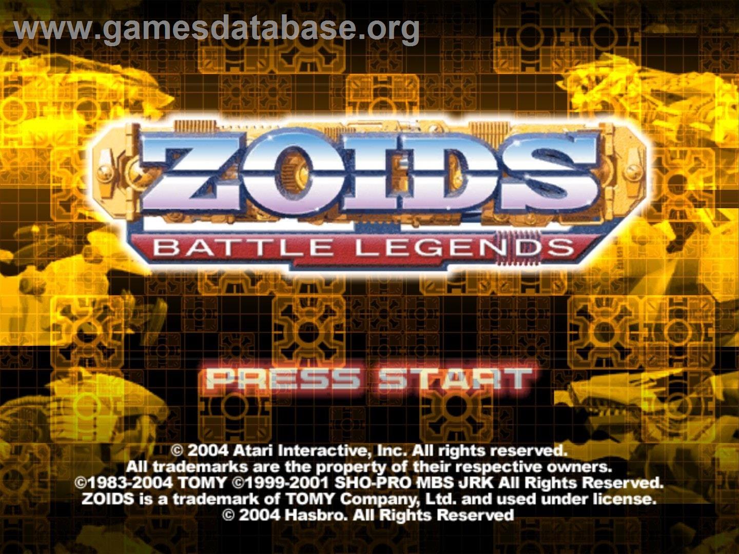 Zoids: Battle Legends - Nintendo GameCube - Artwork - Title Screen