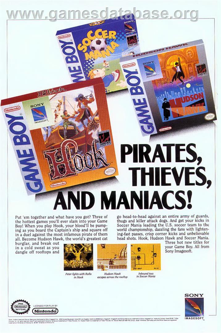 Hook - Nintendo Game Boy - Artwork - Advert