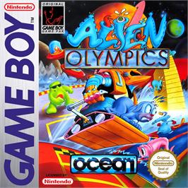 Box cover for Alien Olympics on the Nintendo Game Boy.