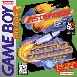 Box cover for Arcade Classic No. 1 - Asteroids And Missile Command on the Nintendo Game Boy.