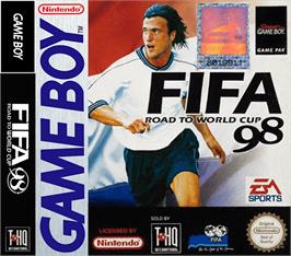 Box cover for FIFA 98: Road to World Cup on the Nintendo Game Boy.