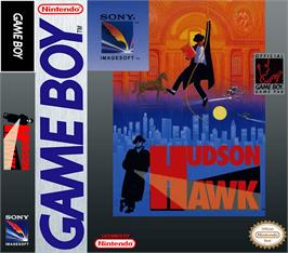 Box cover for Hudson Hawk on the Nintendo Game Boy.