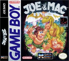 Box cover for Joe & Mac: Caveman Ninja on the Nintendo Game Boy.
