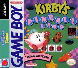 Box cover for Kirby's Pinball Land on the Nintendo Game Boy.
