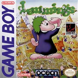 Box cover for Lemmings on the Nintendo Game Boy.