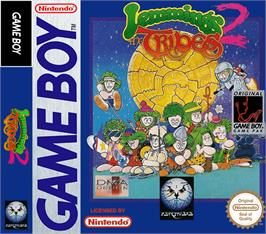 Box cover for Lemmings 2: The Tribes on the Nintendo Game Boy.