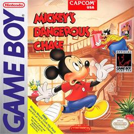 Box cover for Mickey's Dangerous Chase on the Nintendo Game Boy.