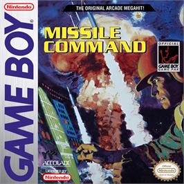 Box cover for Missile Command on the Nintendo Game Boy.