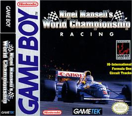 Box cover for Nigel Mansell's World Championship on the Nintendo Game Boy.