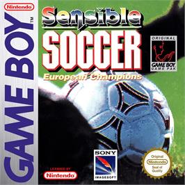 Box cover for Sensible Soccer - European Champions on the Nintendo Game Boy.