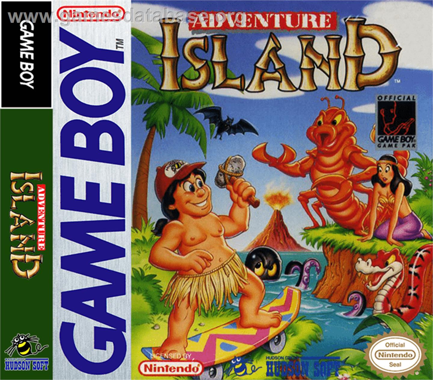Adventure Island - Nintendo Game Boy - Artwork - Box