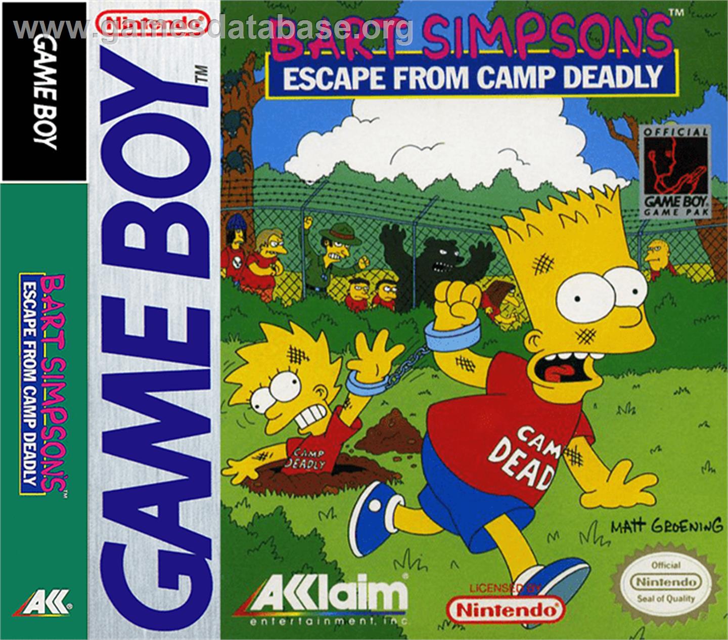 Bart Simpson's Escape from Camp Deadly - Nintendo Game Boy - Artwork - Box