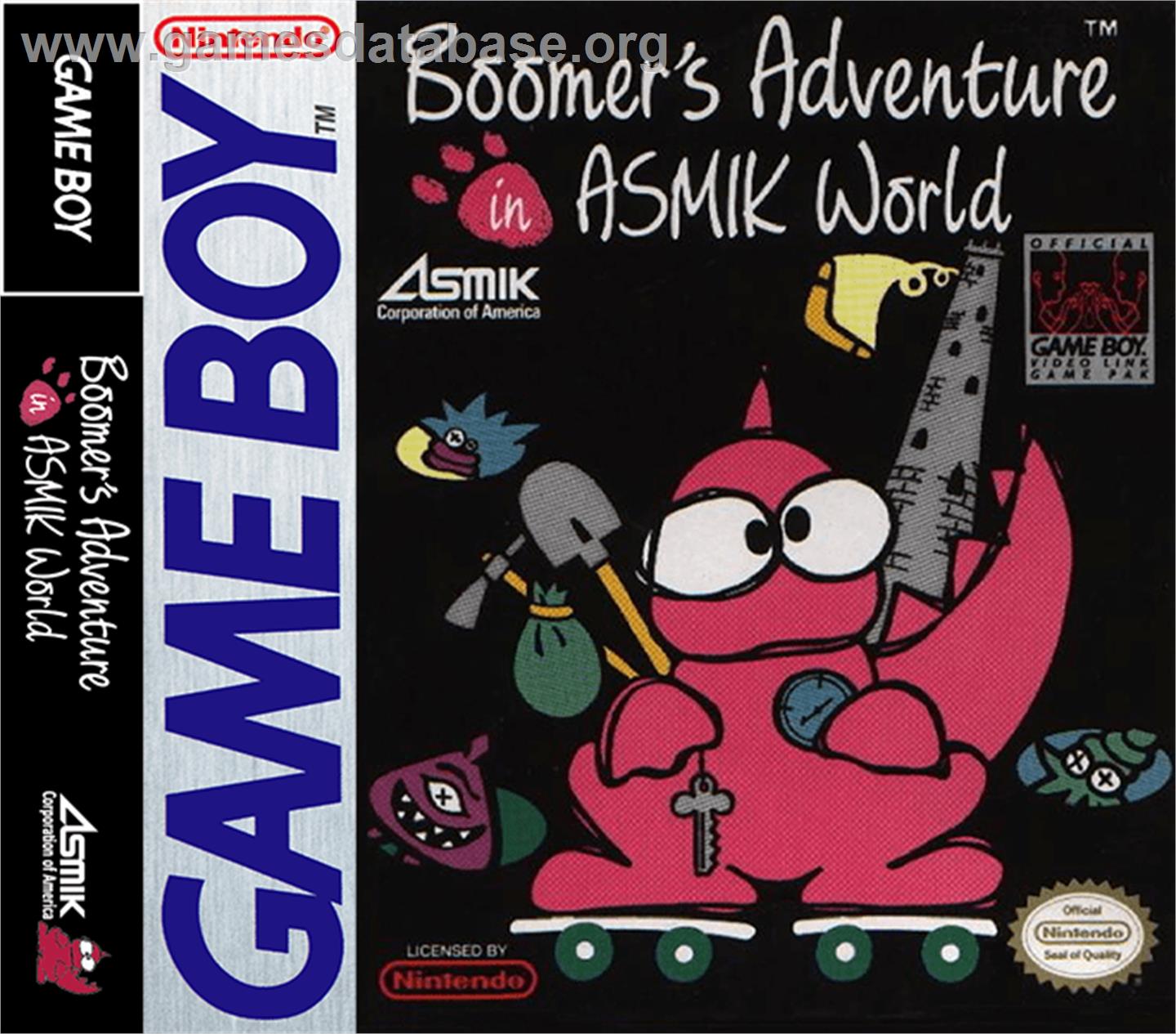 Boomer's Adventure in ASMIK World - Nintendo Game Boy - Artwork - Box