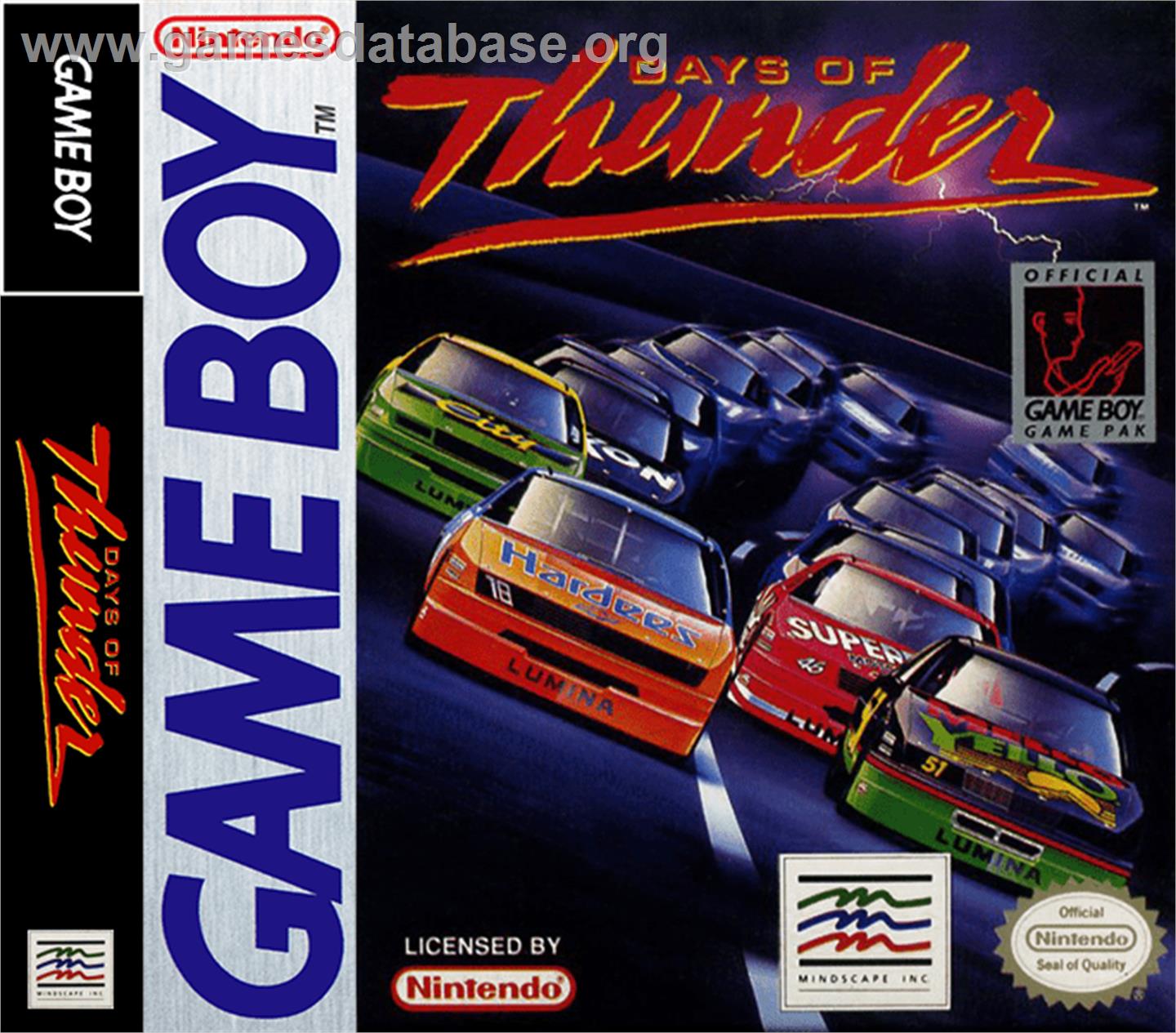 Days of Thunder - Nintendo Game Boy - Artwork - Box