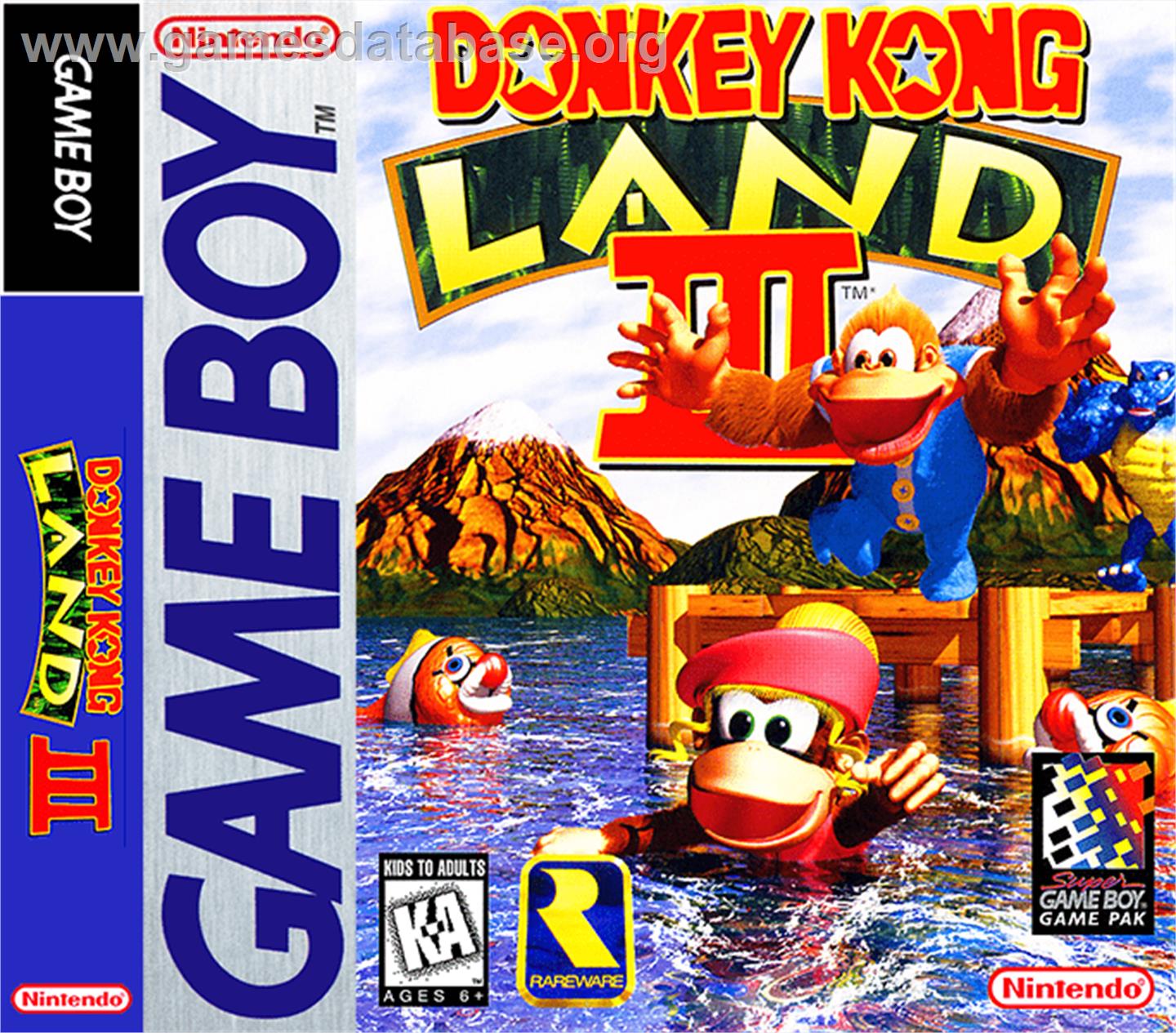 Donkey Kong Land 3 - Nintendo Game Boy - Artwork - Box